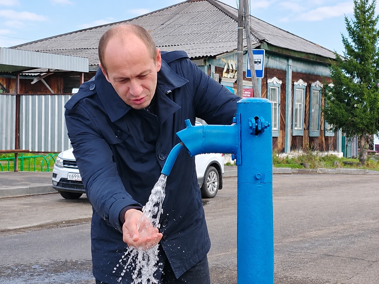 Водоразборная колонка в деревне Горской
